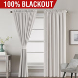 Full Light Blocking Thermal Insulated Curtain Draperies with Soft White Coating