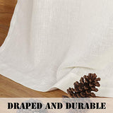 Linen Curtains Natural Linen Blended Tab Top Light Filtering Sheer Curtains