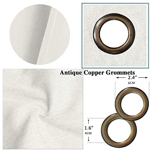 Linen Blackout Thermal Insulated  Primitive Textured Grommet Curtain