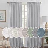Natural Linen Blended Curtains Light Filtering Rod Pocket Sheer Curtains