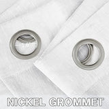 Natural Linen Blended Privacy Sheer Nickel Grommets Curtains