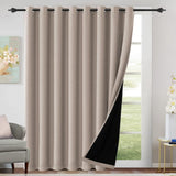 100% Blackout Black Liners Grommet Solid Color Curtains