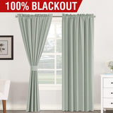 Full Light Blocking Thermal Insulated Curtain Draperies with Soft White Coating