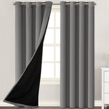 H.VERSAILTEX 100% Blackout Lined Curtains, 2 Thick Layers Completely Blackout Window Treatment Thermal Insulated Drapes for Kitchen/Bedroom (1 Pair, 52" Width x 63" Length Each Panel, Navy)