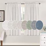 Natural Linen Blended Curtains Light Filtering Rod Pocket Sheer Curtains