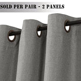 Linen Blackout Curtains Thermal Insulated Primitive Textured Grommet Curtains