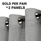Natural Linen Blended Privacy Sheer Nickel Grommets Curtains