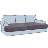 H.VERSAILTEX Stretch 2 Piece T Cushion Sofa Slipcovers Individually Sofa Cushion Covers for 2 Cushion Couch Sofa Seat Cushion Covers with Elastic Bands Featuring Thicker Jacquard Fabric, Dusty Blue