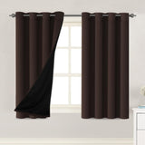H.VERSAILTEX 100% Blackout Lined Curtains, 2 Thick Layers Completely Blackout Window Treatment Thermal Insulated Drapes for Kitchen/Bedroom (1 Pair, 52" Width x 63" Length Each Panel, Navy)