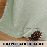 Natural Linen Blended Curtains Light Filtering Rod Pocket Sheer Curtains
