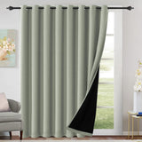 100% Blackout Black Liners Grommet Solid Color Curtains