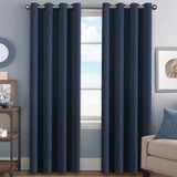Blackout Curtains Thermal Insulated Grommet Top Solid Color Curtains