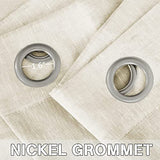 Natural Linen Blended Privacy Sheer Nickel Grommets Curtains
