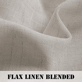 Linen Curtains Natural Linen Blended Tab Top Light Filtering Sheer Curtains