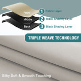 H.VERSAILTEX Thermal Insulated 100% Blackout Grommet Curtains for Bedroom, Pumice Stone, 52" x 84", 2 Panels