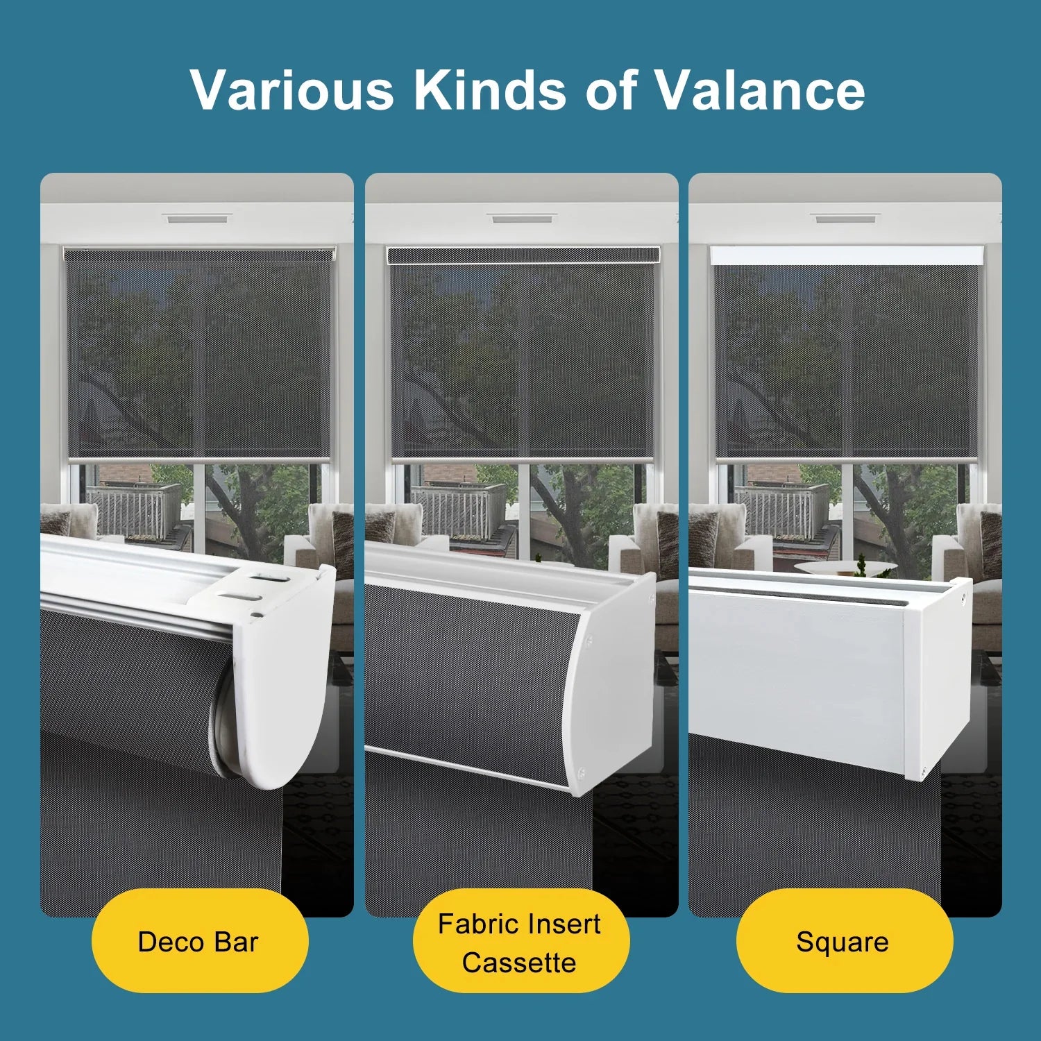 Motorized Light Filtering Solar Shades 1%/3%/5% Openness Aventus