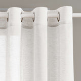 H.VERSAILTEX Farmhouse Natural Linen Sheer Curtains Flax Linen Blended Semi-Sheer Soft Grommet Drapes Set of 2 Panels for Bedroom , 52"x 96" ,Natural