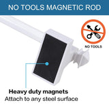 H.VERSAILTEX Classic Collection Contemporary Stainless Steel Square Adjustable Magnetic Curtain Rods, 16 - 28 in White