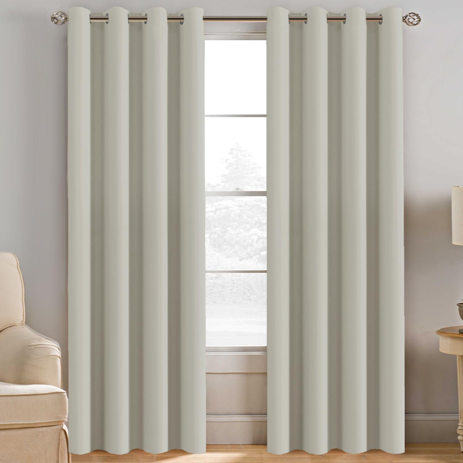 Blackout Curtains Thermal Insulated Grommet Top Solid Color Curtains