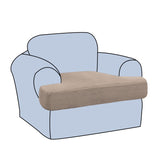 H.VERSAILTEX Stretch 2 Piece T Cushion Sofa Slipcovers Individually Sofa Cushion Covers for 2 Cushion Couch Sofa Seat Cushion Covers with Elastic Bands Featuring Thicker Jacquard Fabric, Dusty Blue