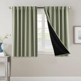H.VERSAILTEX 100% Blackout Curtains for Bedroom with Black Liner Full Room Darkening Back Tab Rod Pocket 2 Panels