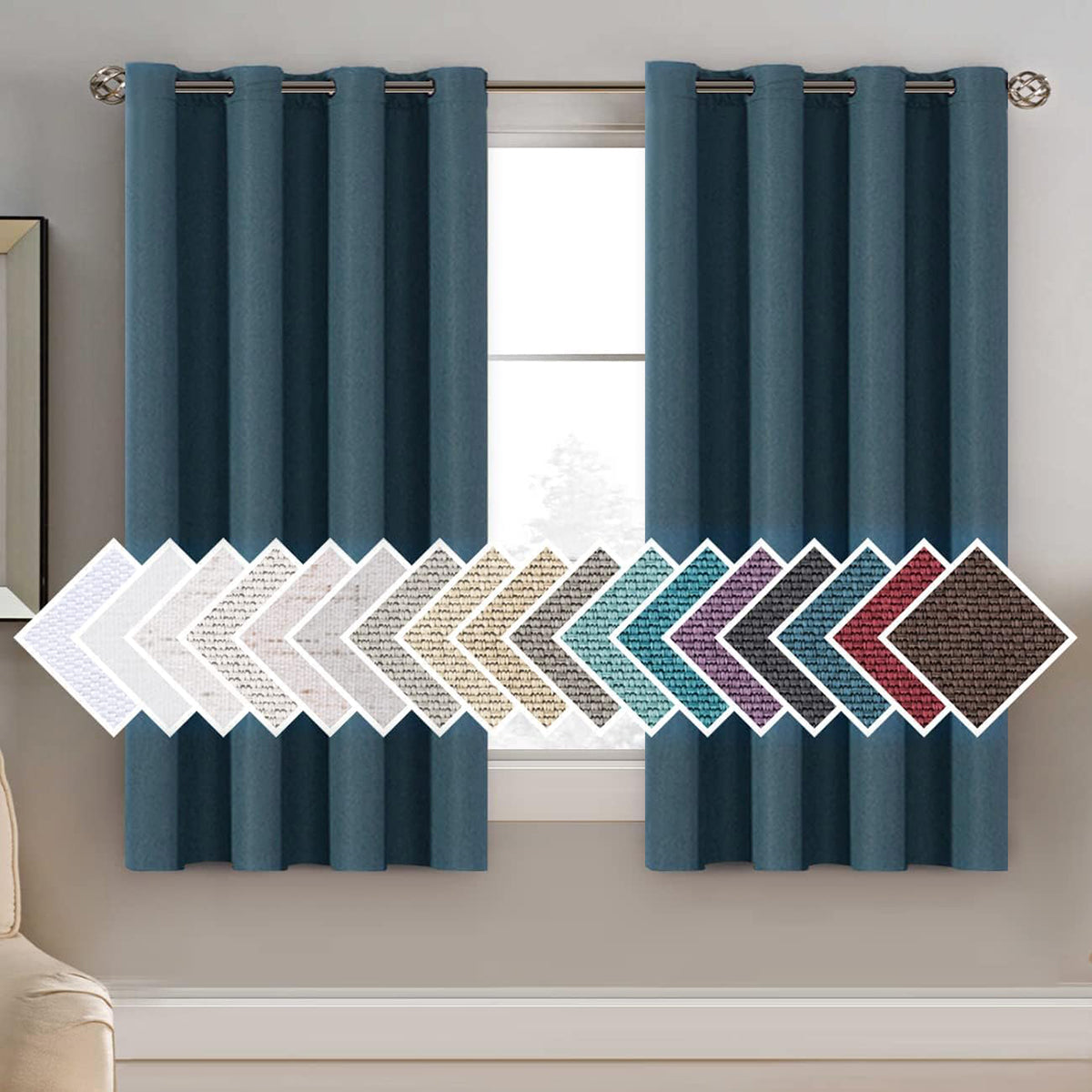 Faux Linen Blackout Thermal Insulated Grommet Curtain