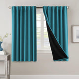 H.VERSAILTEX 100% Blackout Curtains for Bedroom with Black Liner Full Room Darkening Back Tab Rod Pocket 2 Panels