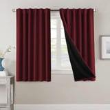 H.VERSAILTEX 100% Blackout Curtains for Bedroom with Black Liner Full Room Darkening Back Tab Rod Pocket 2 Panels