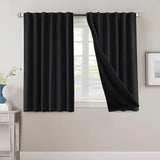 H.VERSAILTEX 100% Blackout Curtains for Bedroom with Black Liner Full Room Darkening Back Tab Rod Pocket 2 Panels