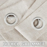 Natural Linen Blended Privacy Sheer Nickel Grommets Curtains