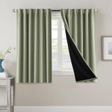 H.VERSAILTEX 100% Blackout Curtains for Bedroom with Black Liner Full Room Darkening Back Tab Rod Pocket 2 Panels