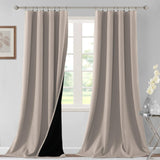 H.VERSAILTEX 100% Blackout Short Curtains for Bedroom Kitchen Privacy Energy Saving Curtain Tiers Set of 2