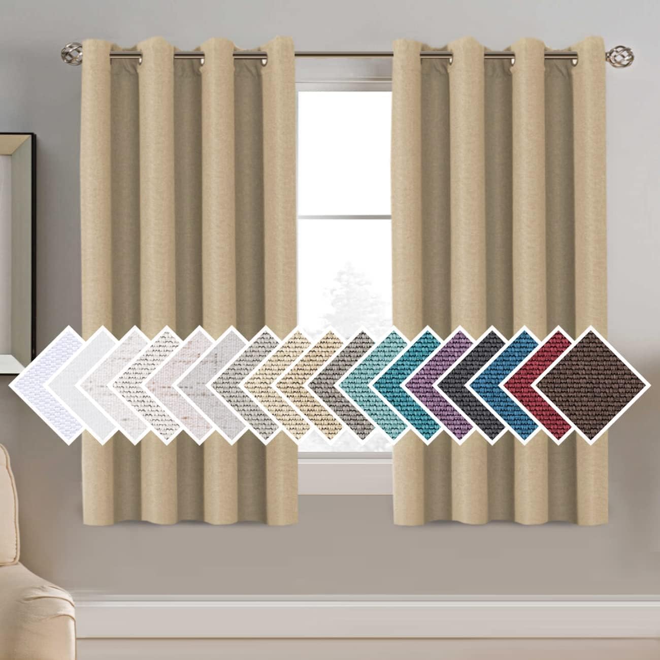 Linen Blackout Thermal Insulated Grommet Curtain