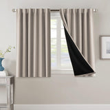 H.VERSAILTEX 100% Blackout Curtains for Bedroom with Black Liner Full Room Darkening Back Tab Rod Pocket 2 Panels