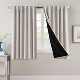 H.VERSAILTEX 100% Blackout Curtains for Bedroom with Black Liner Full Room Darkening Back Tab Rod Pocket 2 Panels