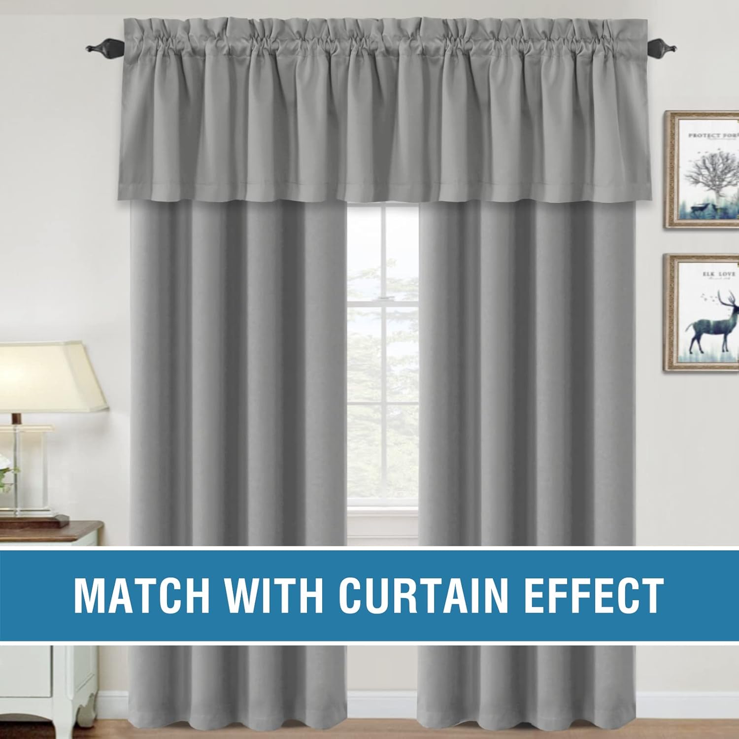 H.VERSAILTEX 100% Blackout Valances for Windows Kitchen Window Rod Pocket Privacy Decorative Curtains 2 Pack