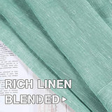 Natural Linen Blended Privacy Sheer Nickel Grommets Curtains