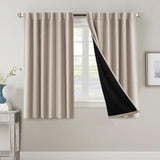 H.VERSAILTEX 100% Blackout Curtains for Bedroom with Black Liner Full Room Darkening Back Tab Rod Pocket 2 Panels