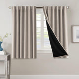 H.VERSAILTEX 100% Blackout Curtains for Bedroom with Black Liner Full Room Darkening Back Tab Rod Pocket 2 Panels