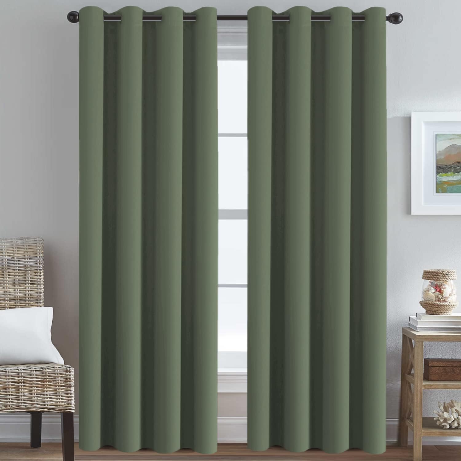 Blackout Curtains Thermal Insulated Grommet Top Solid Color Curtains
