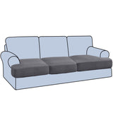 H.VERSAILTEX Stretch 2 Piece T Cushion Sofa Slipcovers Individually Sofa Cushion Covers for 2 Cushion Couch Sofa Seat Cushion Covers with Elastic Bands Featuring Thicker Jacquard Fabric, Dusty Blue