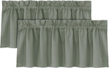 H.VERSAILTEX 100% Blackout Valances for Windows Kitchen Window Rod Pocket Privacy Decorative Curtains 2 Pack
