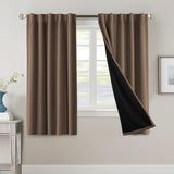 H.VERSAILTEX 100% Blackout Curtains for Bedroom with Black Liner Full Room Darkening Back Tab Rod Pocket 2 Panels