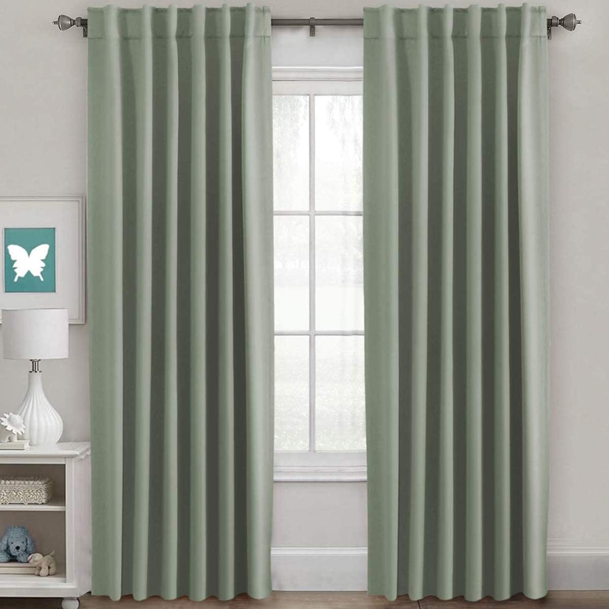 Blackout Thermal Insulated Back Tab/Rod Pocket Solid Color Curtains