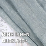 Natural Linen Blended Privacy Sheer Nickel Grommets Curtains