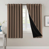 H.VERSAILTEX 100% Blackout Curtains for Bedroom with Black Liner Full Room Darkening Back Tab Rod Pocket 2 Panels
