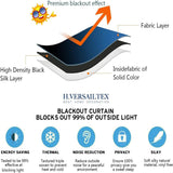 Blackout Thermal Insulated Extra Long Grommet Top Solid Color Curtains, One Panel