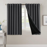 H.VERSAILTEX 100% Blackout Curtains for Bedroom with Black Liner Full Room Darkening Back Tab Rod Pocket 2 Panels