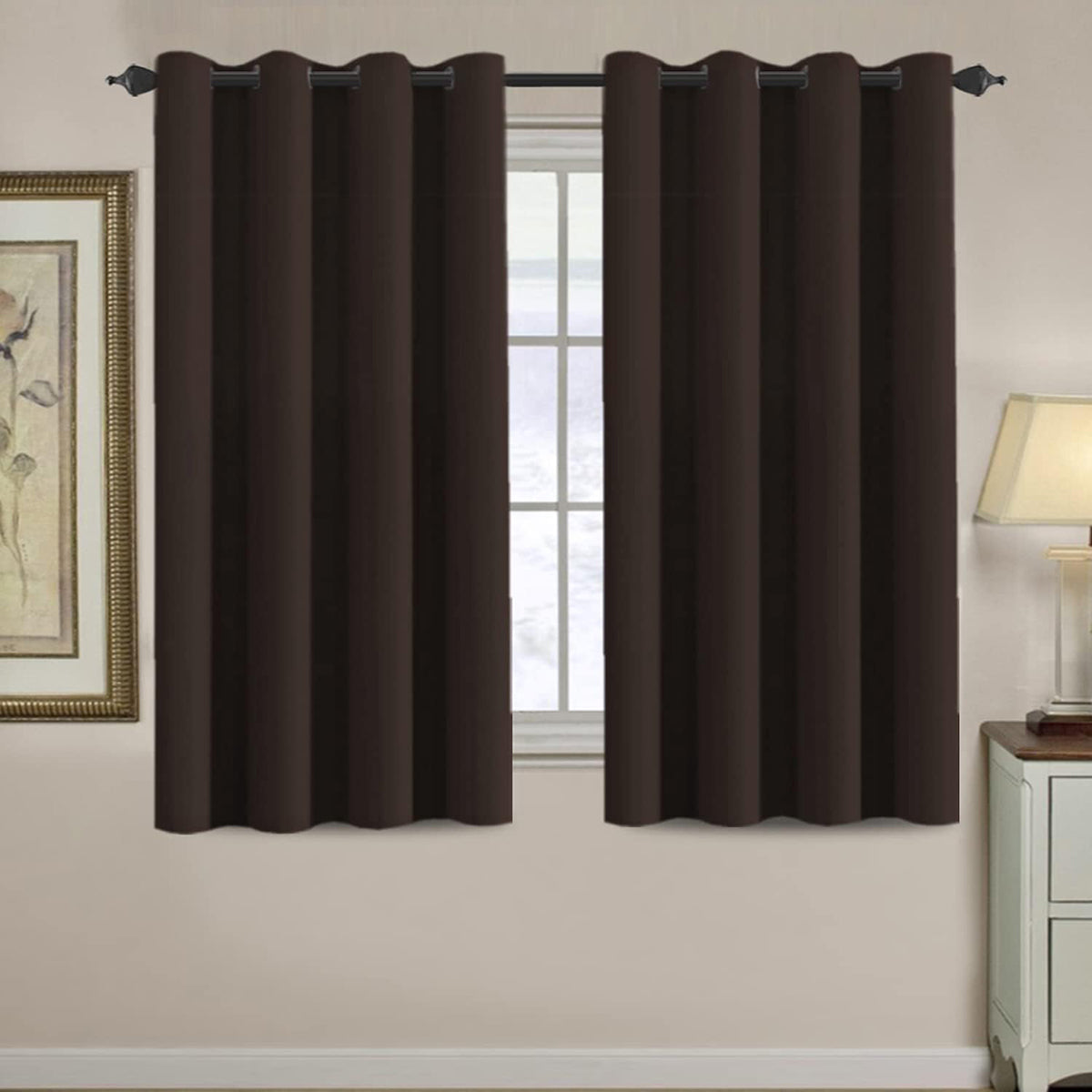 Blackout Thermal Insulated Treatment Extra Long Grommet Top Solid Color Curtains