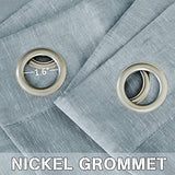 Natural Linen Blended Privacy Sheer Nickel Grommets Curtains